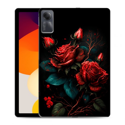 Дизайнерский силиконовый чехол для Xiaomi RedMi Pad SE Розы красные