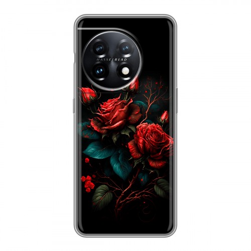 Дизайнерский силиконовый чехол для OnePlus 11 Розы красные