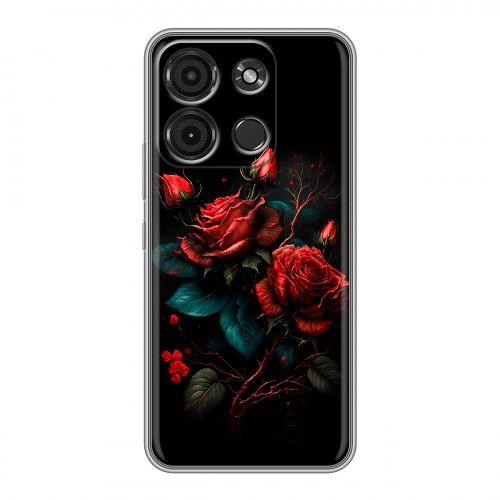 Дизайнерский силиконовый чехол для Itel A60s Розы красные