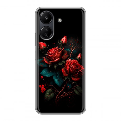 Дизайнерский пластиковый чехол для Xiaomi Poco C65 Розы красные