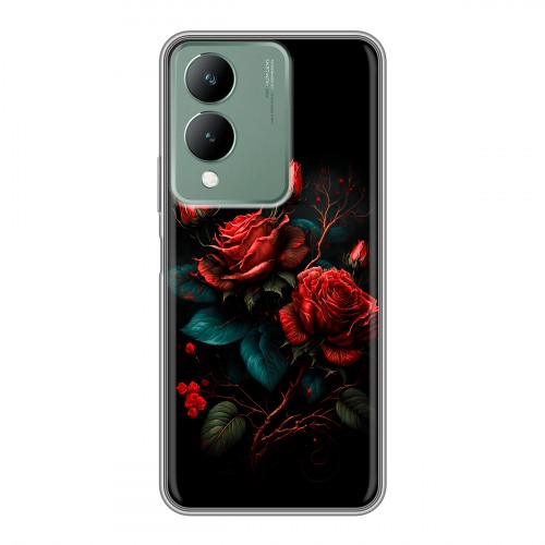Дизайнерский силиконовый чехол для Vivo Y17s Розы красные