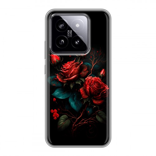 Дизайнерский силиконовый чехол для Xiaomi 14 Розы красные