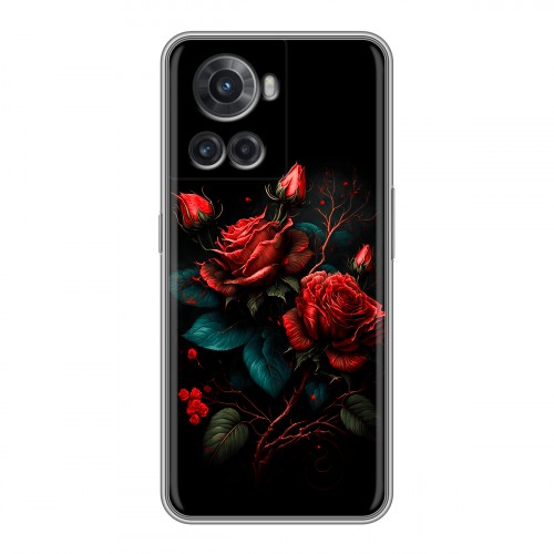 Дизайнерский силиконовый чехол для OnePlus Ace Розы красные