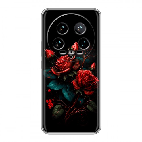 Дизайнерский силиконовый чехол для Xiaomi 14 Ultra Розы красные