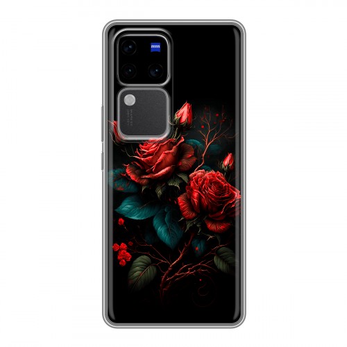 Дизайнерский силиконовый чехол для Vivo V30 Pro Розы красные