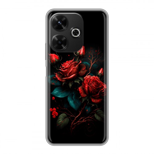 Дизайнерский силиконовый чехол для RedMi 13 4G Розы красные