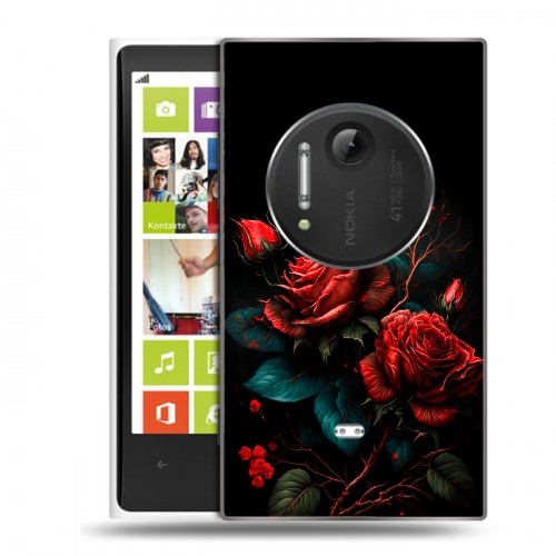 Дизайнерский силиконовый чехол для Nokia Lumia 1020 Розы красные