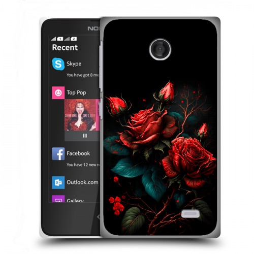 Дизайнерский пластиковый чехол для Nokia X Розы красные