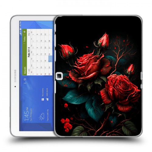 Дизайнерский силиконовый чехол для Samsung Galaxy Tab 4 10.1 Розы красные