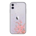 Полупрозрачный дизайнерский пластиковый чехол для Iphone 11 Ветка сакуры