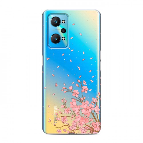 Полупрозрачный дизайнерский силиконовый чехол для Realme GT Neo 2 Ветка сакуры