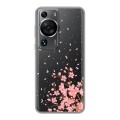 Полупрозрачный дизайнерский пластиковый чехол для Huawei P60 Ветка сакуры