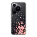 Полупрозрачный дизайнерский пластиковый чехол для Huawei Pura 70 Pro Ветка сакуры