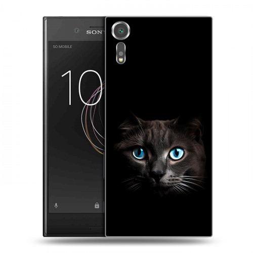 Дизайнерский пластиковый чехол для Sony Xperia XZs Кот в темноте