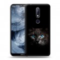 Дизайнерский пластиковый чехол для Nokia 6.1 Plus Кот в темноте