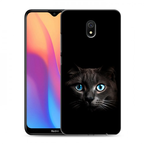 Дизайнерский силиконовый с усиленными углами чехол для Xiaomi RedMi 8A Кот в темноте