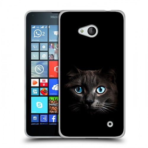 Дизайнерский силиконовый чехол для Microsoft Lumia 640 Кот в темноте