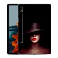 Дизайнерский силиконовый чехол для Samsung Galaxy Tab S7 Девушка в шляпе