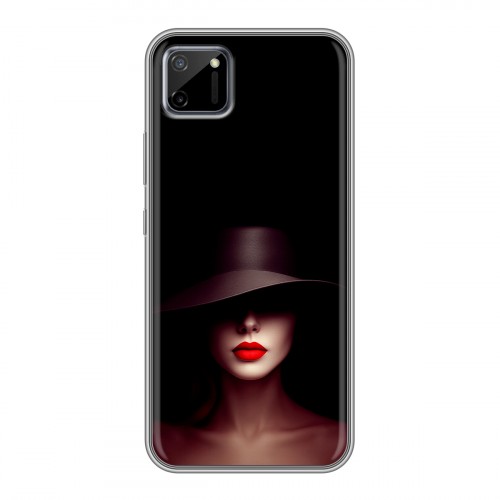 Дизайнерский силиконовый чехол для Realme C11 Девушка в шляпе