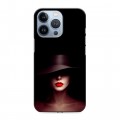 Дизайнерский силиконовый чехол для Iphone 13 Pro Девушка в шляпе