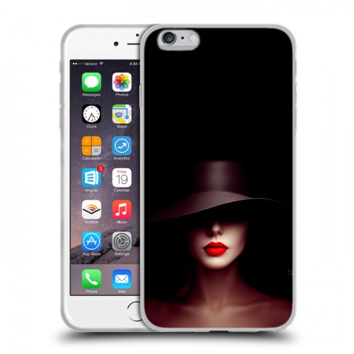 Дизайнерский силиконовый чехол для Iphone 6 Plus/6s Plus Девушка в шляпе
