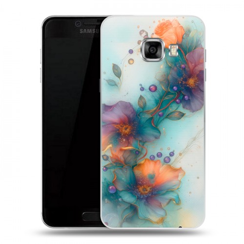 Дизайнерский пластиковый чехол для Samsung Galaxy C5 Акварельные цветы