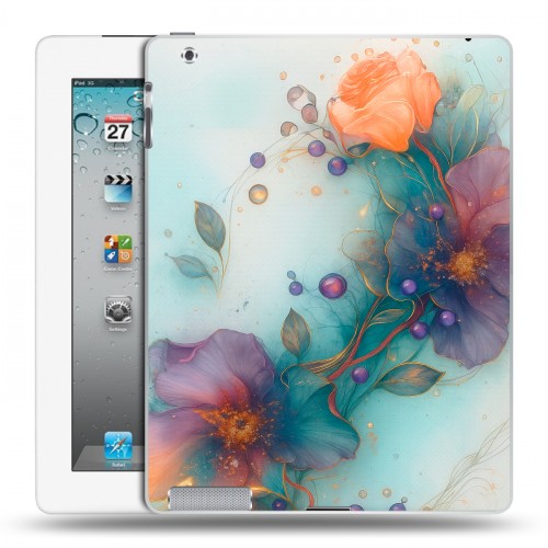 Дизайнерский пластиковый чехол для Ipad 2/3/4 Акварельные цветы