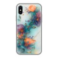 Дизайнерский силиконовый чехол для Iphone x10 Акварельные цветы