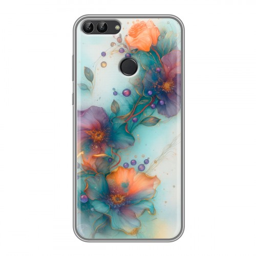 Дизайнерский силиконовый чехол для Huawei P Smart Акварельные цветы
