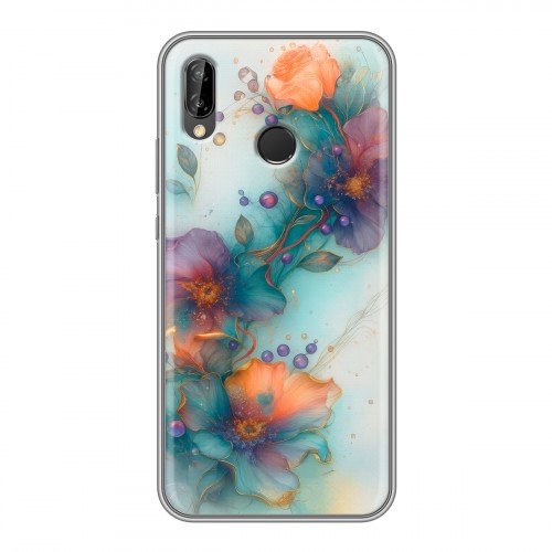 Дизайнерский силиконовый чехол для Huawei P20 Lite Акварельные цветы