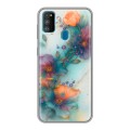 Дизайнерский силиконовый чехол для Samsung Galaxy M30s Акварельные цветы