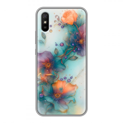 Дизайнерский силиконовый чехол для Xiaomi RedMi 9A Акварельные цветы