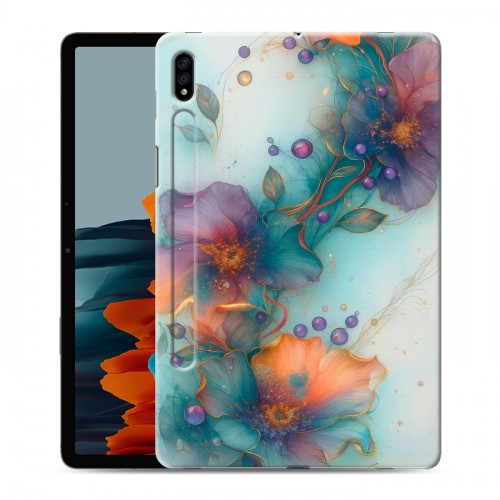 Дизайнерский силиконовый чехол для Samsung Galaxy Tab S7 Акварельные цветы