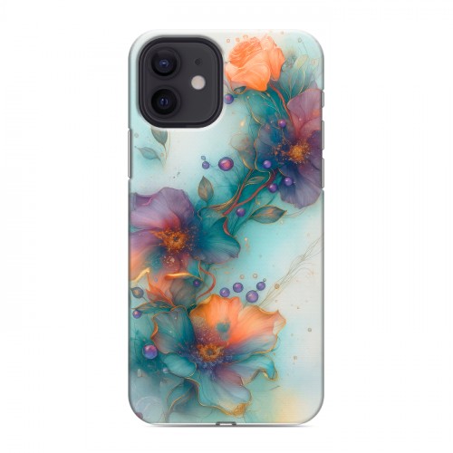 Дизайнерский силиконовый чехол для Iphone 12 Акварельные цветы