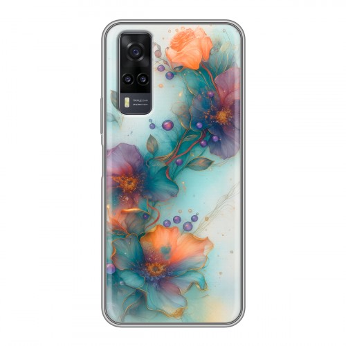 Дизайнерский силиконовый чехол для Vivo Y31 Акварельные цветы