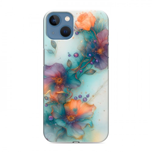 Дизайнерский силиконовый чехол для Iphone 13 Акварельные цветы