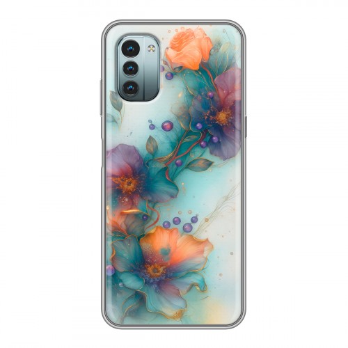 Дизайнерский силиконовый чехол для Nokia G11 Акварельные цветы
