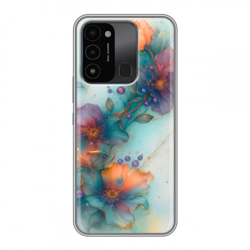 Дизайнерский силиконовый с усиленными углами чехол для Tecno Spark Go 2022 Акварельные цветы
