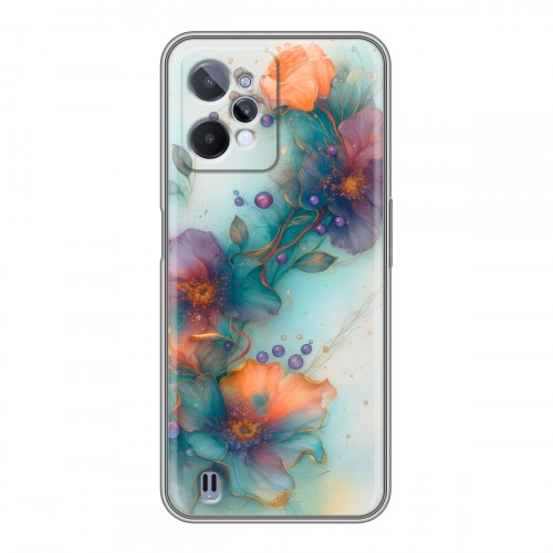 Дизайнерский силиконовый чехол для Realme C31 Акварельные цветы