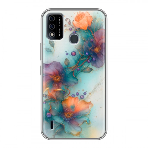 Дизайнерский силиконовый чехол для Itel A48 Акварельные цветы