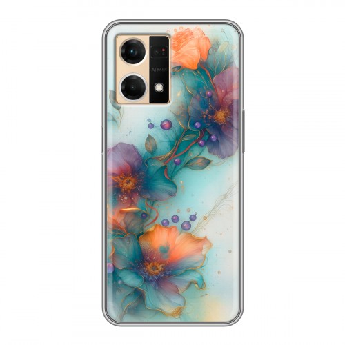 Дизайнерский силиконовый чехол для OPPO Reno7 Акварельные цветы