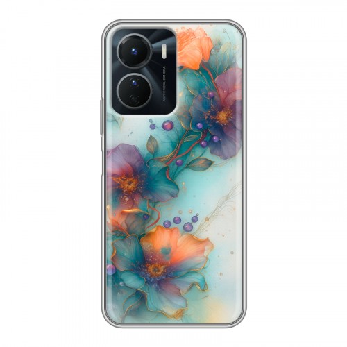 Дизайнерский силиконовый чехол для Vivo Y16 Акварельные цветы