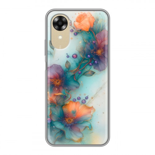 Дизайнерский силиконовый чехол для OPPO A17k Акварельные цветы