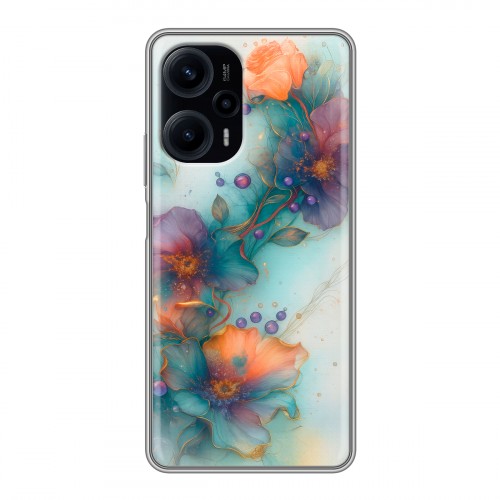 Дизайнерский силиконовый чехол для XIaomi Poco F5 Акварельные цветы