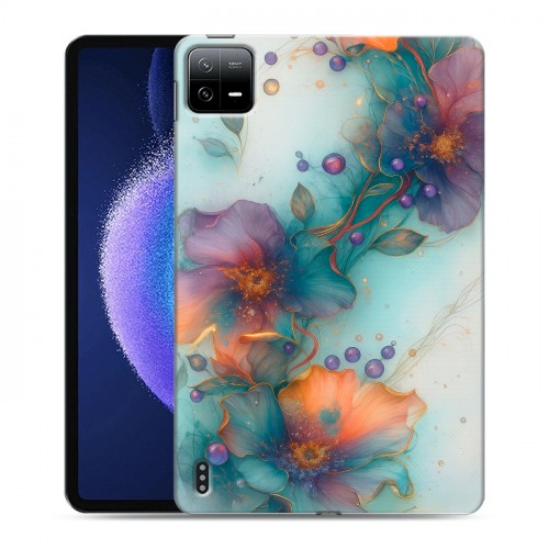 Дизайнерский силиконовый чехол для Xiaomi Pad 6 Акварельные цветы