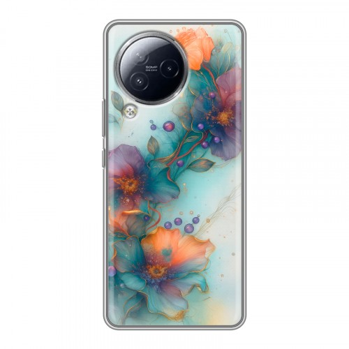 Дизайнерский силиконовый чехол для Xiaomi Civi 3 Акварельные цветы
