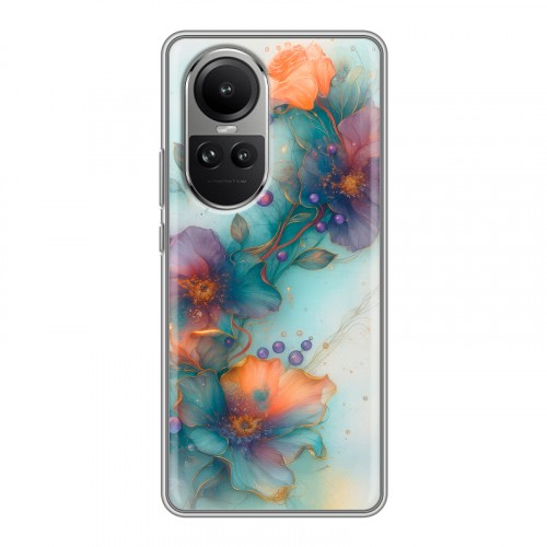 Дизайнерский силиконовый чехол для OPPO Reno10 Акварельные цветы