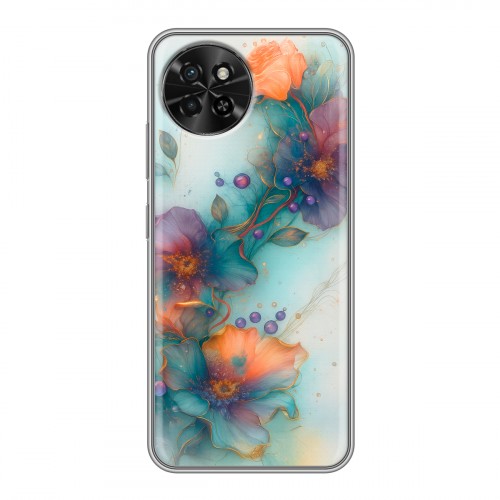 Дизайнерский силиконовый чехол для Itel S23 Акварельные цветы