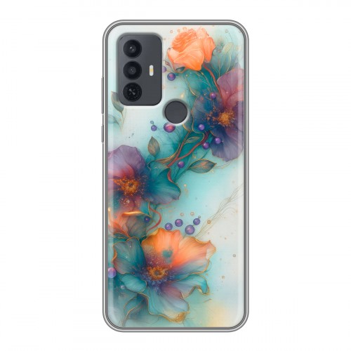 Дизайнерский силиконовый чехол для TCL 30E Акварельные цветы