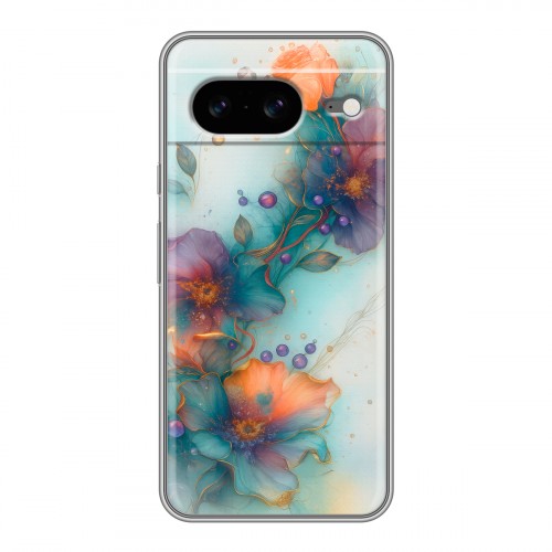 Дизайнерский силиконовый чехол для Google Pixel 8 Акварельные цветы
